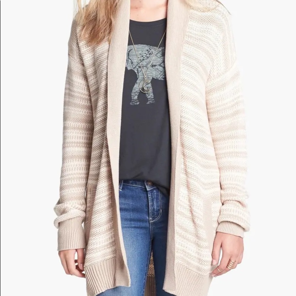 NORDSTROM Rubbish Open Front Stripe Knit Cardigan